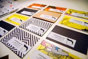 Homemade MacGyver style business cards.